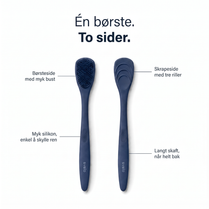 En borste med to sider, skrape og bust
